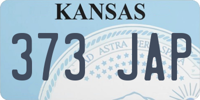 KS license plate 373JAP