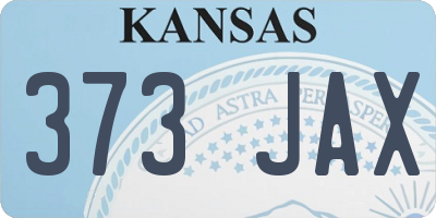 KS license plate 373JAX
