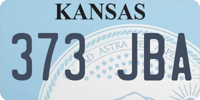 KS license plate 373JBA