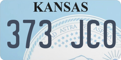 KS license plate 373JCO