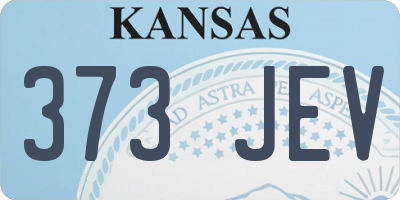 KS license plate 373JEV