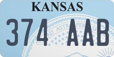 KS license plate 374AAB