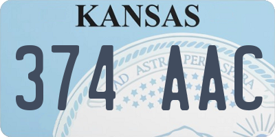 KS license plate 374AAC