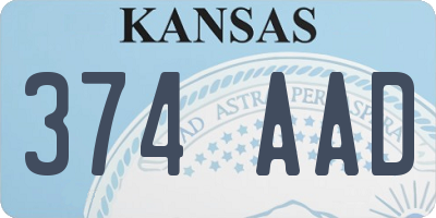 KS license plate 374AAD