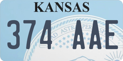 KS license plate 374AAE