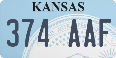 KS license plate 374AAF