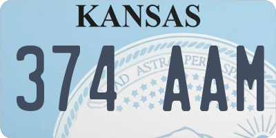 KS license plate 374AAM