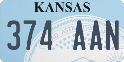 KS license plate 374AAN