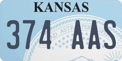 KS license plate 374AAS