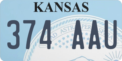 KS license plate 374AAU