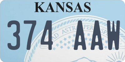 KS license plate 374AAW
