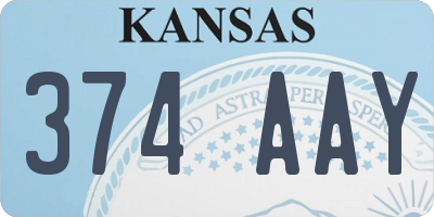 KS license plate 374AAY
