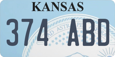KS license plate 374ABD