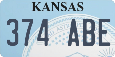 KS license plate 374ABE