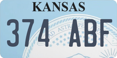 KS license plate 374ABF