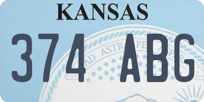 KS license plate 374ABG