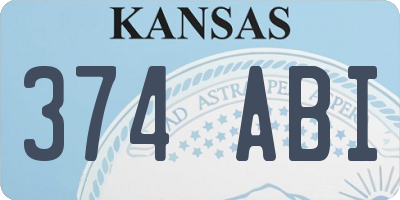 KS license plate 374ABI