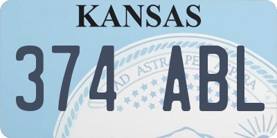 KS license plate 374ABL