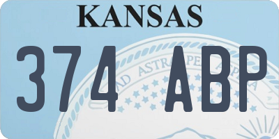 KS license plate 374ABP