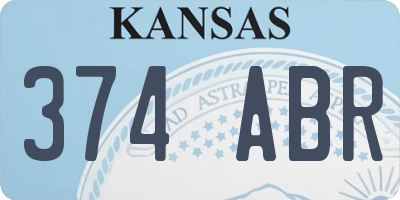 KS license plate 374ABR