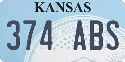 KS license plate 374ABS