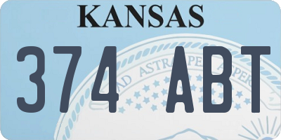 KS license plate 374ABT
