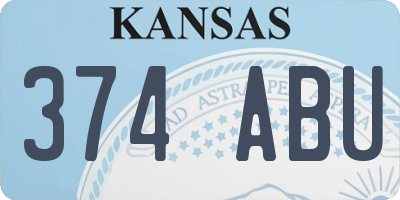 KS license plate 374ABU