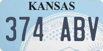 KS license plate 374ABV