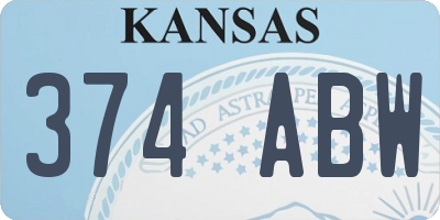 KS license plate 374ABW