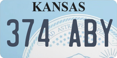KS license plate 374ABY
