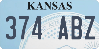 KS license plate 374ABZ