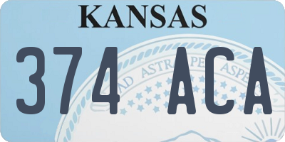 KS license plate 374ACA