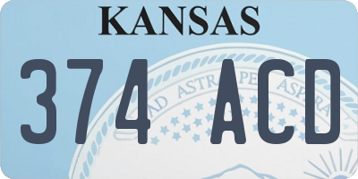KS license plate 374ACD