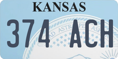 KS license plate 374ACH