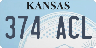 KS license plate 374ACL