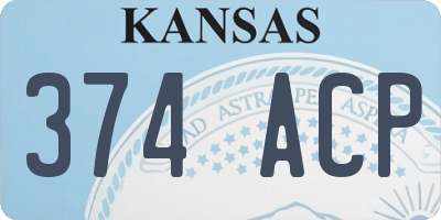KS license plate 374ACP