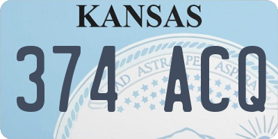 KS license plate 374ACQ