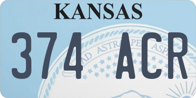 KS license plate 374ACR