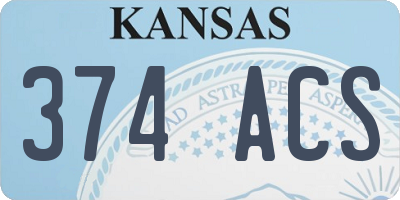 KS license plate 374ACS