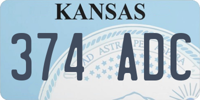 KS license plate 374ADC