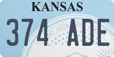 KS license plate 374ADE