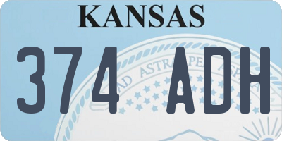 KS license plate 374ADH