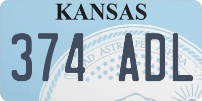 KS license plate 374ADL
