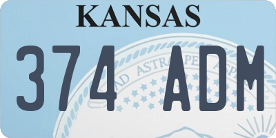 KS license plate 374ADM