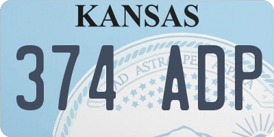 KS license plate 374ADP