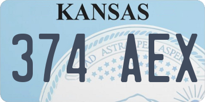 KS license plate 374AEX