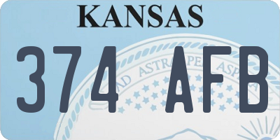 KS license plate 374AFB