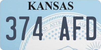 KS license plate 374AFD