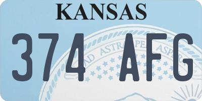 KS license plate 374AFG