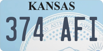 KS license plate 374AFI